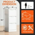 thumbnail image 5 of 3 Drawer File Cabinet, 17.8" D Metal Filing Cabinets with Lock, Vertical Filing Cabinet for Home Office, Steel File Cabinet for Letter/Legal/A4/F4 Size, Requires installation (White), 5 of 6