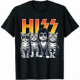 thumbnail image 2 of Cute Hiss Cats Rock Kittens Kitty Rocking Music Cat Lovers Men T-Shirt men woman unisex tee Shortsleeve Casual Graphic Fashion, 2 of 7