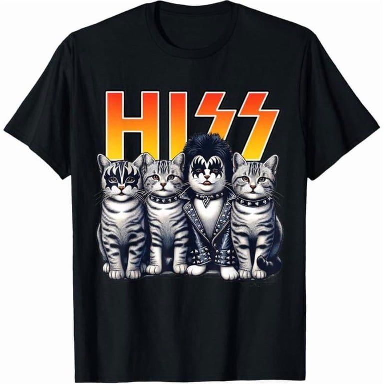 Cute Hiss Cats Rock Kittens Kitty Rocking Music Cat Lovers Men T