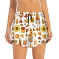 thumbnail image 4 of Lsque Gnomes Autumn Harvest Printed Women's Running Shorts with Liner Pockets,Elastic Quick Dry Workout Athletic Gym Yoga Shorts,Womens High Waist Shorts-Medium, 4 of 9