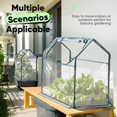 thumbnail image 3 of Quictent Portable Mini Cloche Greenhouse w/ Elevated Bottom, Reinforced High Light Transmission Waterproof UV-Resistant Hot House for Indoor Outdoor, 36" x 18" x 33", Clear, 3 of 8