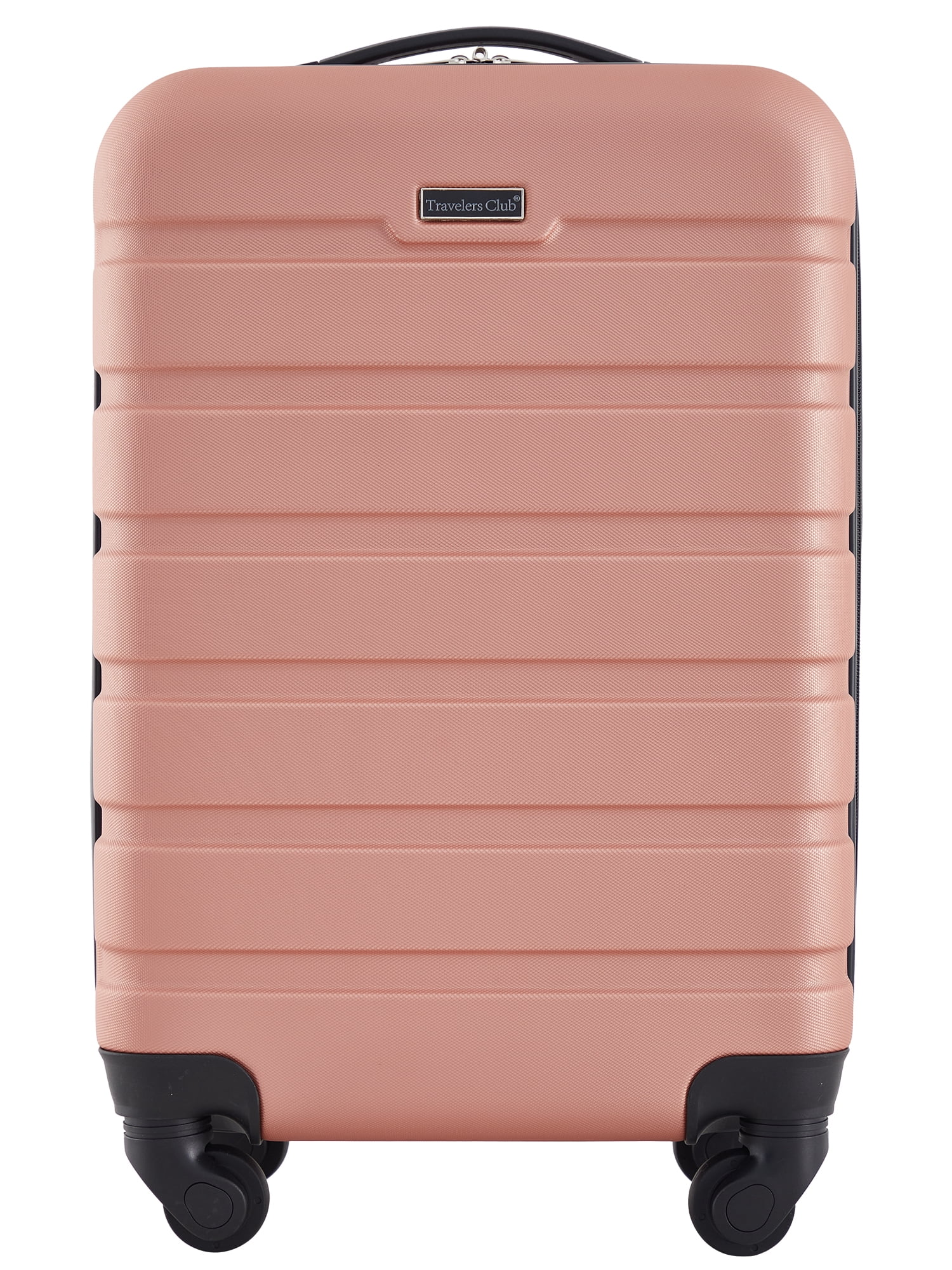 Travelers Club 20" Hard Side Rolling Carry-on Luggage for Travel- Rose Gold