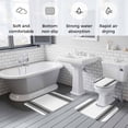 thumbnail image 5 of Black White Stripe, Bath Mat 3 Piece Bathroom Rug Set, Abstract Geometric Non Slip Bath Rug Contour Mat and Toilet Lid Cover, Absorbent Shower Mats Soft Bath Rugs and Mats Sets, 5 of 8
