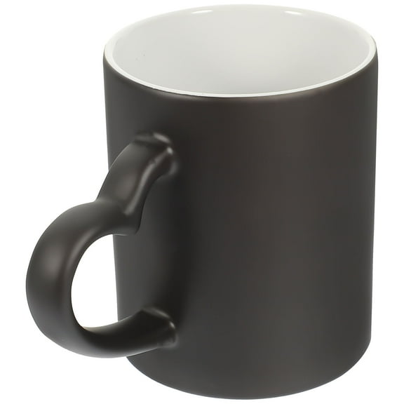 MUSEYA Black Ceramic Sublimation Cup for Home Use with Comfortable Handle and Transfer Printing Design 11 oz