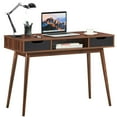 thumbnail image 1 of Costway Computer Desk Writing Table w/ Drawers Laptop PC Workstation Home Walnut, 1 of 10