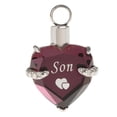 thumbnail image 2 of Heart Cremation Jewelry Ash Urn Memorial Keepsake Pendant - Son, 2 of 10