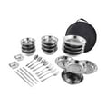 thumbnail image 5 of Stainless Steel Plates and Bowls Camping Cutlery Set Dishes Tableware with Carrying Bag Camping Utensils for Barbecue Travel 30pcs, 5 of 8