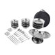 thumbnail image 5 of Platos y cuencos de acero inoxidable Utensilios de camping con estuche Plato de cena Camping 30 piezas, 5 of 9