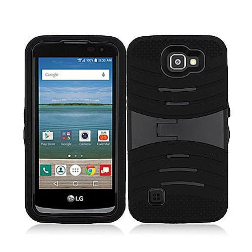 For LG Rebel 4G LTE Hard Gel Rubber KICKSTAND Case Phone Cover + Screen
