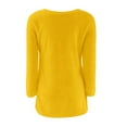 thumbnail image 4 of Yellow Womens Fall Tops Womens Casual Solid Long Sleeve Jumper Sweaters Blouse Sweaters for Women, 4 of 5