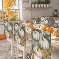 thumbnail image 2 of Vintage White Pumpkin Chair Covers Set of 8 Daisy Leaf Chair Back Covers Stretch Removable Washable Slipcovers Protector for Dining Room Kitchen Party Decor, 2 of 5