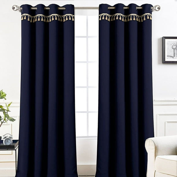 Driftaway Darcy Tassel Trim Solid Thermal Blackout Grommet Window
