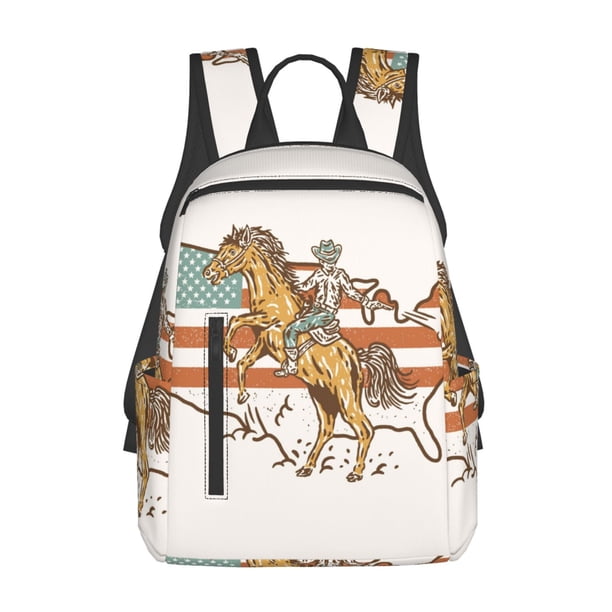 Disketp Vintage Wild West Cowboy Mochila Ligera e Impermeable, Mochila de Día Resistente para Viajes, Senderismo y Uso Diario para Hombre y Mujer