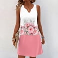 thumbnail image 2 of UDAUDU Casual Summer Dresses for Women 2026 V-Neck Sundresses Sleeveless Loose Sleep Dress Beach Tank Dress Vacation Floral Dresses Pink 3XL, 2 of 7