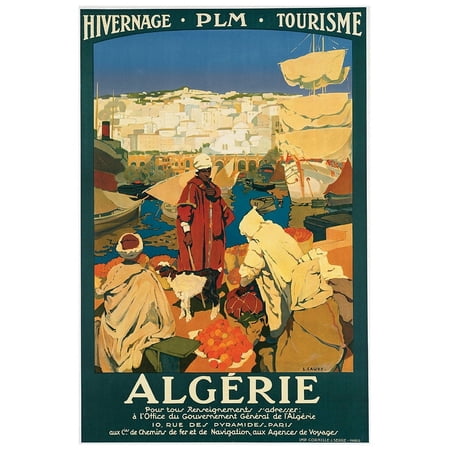 Africa - Algeria - Vintage Travel Poster (11x17Inches(BlackWood-Framed))