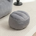 thumbnail image 3 of Bean Bag Chair, Comfy Bean Bag Sofa with Back Support, With Footstool,Faux Fur Bean Bag Chair for Adults and Kids, Stuffed Floor Sofa for Living Room, Bedroom,Grey, 3 of 8