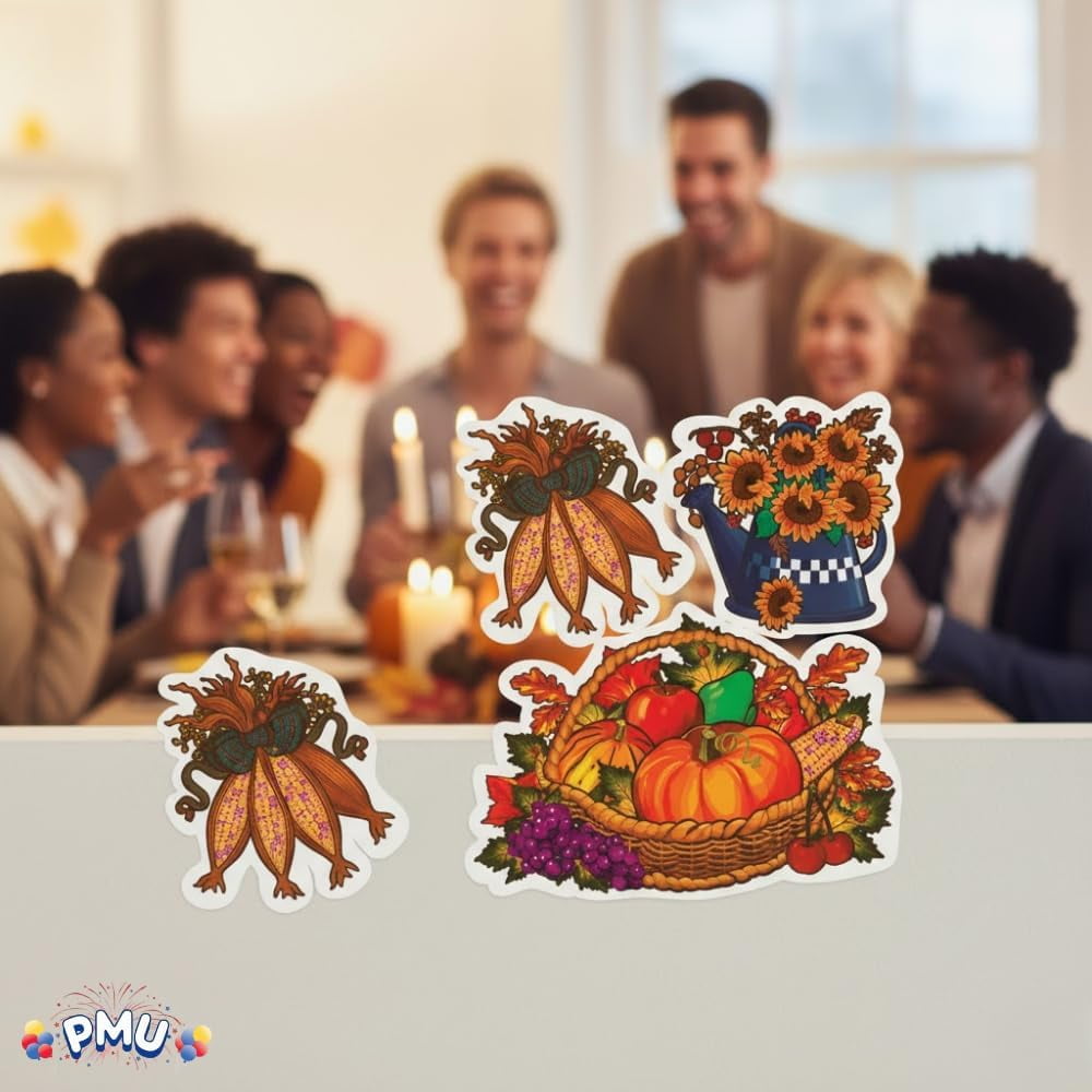 PMU 72 Sheets Thanksgiving Stickers, 15.5in Stickers For Fall Autumn Harvest Theme Party