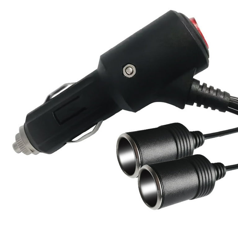 Yammee 12V 24V Cigarette Lighter Splitter Adapter w/ On Off Switch, Car Cigarette  Lighter 1 Male to 2 Female Sockets Y Splitter