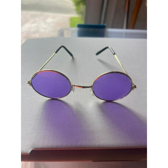 Lennon Orange Lens - Round Sunglasses Metal Frame New (BONUS 1 FUN CHOPS)