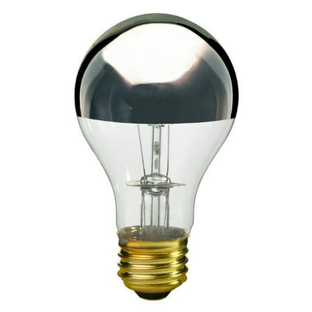 - Satco S3956 - 100 Watt Light Bulb - A19 - Clear Silver Bowl - 1,500 Life Hours - 960 Lumens - 130 Volt