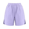thumbnail image 7 of Wensltd Women Shorts Solid Wide Elastic Waistband Front Side Pockets Daily Casual Shorts Lightweight, 7 of 7