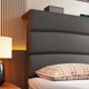 thumbnail image 3 of Marco de cama individual EnHomeE con cabecero de tela y almacenamiento, color gris, 3 of 8