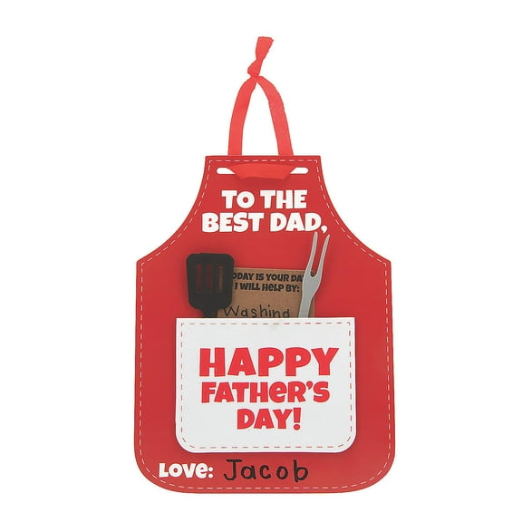 Father’s Day Apron Card Craft Kit, Makes 12, Craft Kits, Father's Day, 12 Pieces