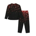 thumbnail image 2 of Kll Red Glitter1 Print Women'S Long Sleeve Pajamas With Pants Sleepwear Loungewear 2 Set-X-Large, 2 of 9