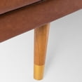 thumbnail image 5 of Demuir Mid-Century Modern Tufted Sofa with Rolled Accent Pillows, Cognac Brown, 5 of 9