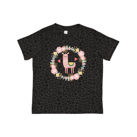 

Inktastic Llama Rose Flower Wreath Gift Toddler Toddler Girl T-Shirt