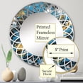 thumbnail image 3 of Designart "Abstracted Realms in Blue and Yellow III" Abstract Round Wall Mirror - Modern Oval Printed Decorative Oversized Mirror - Multiple Color Options, 3 of 4