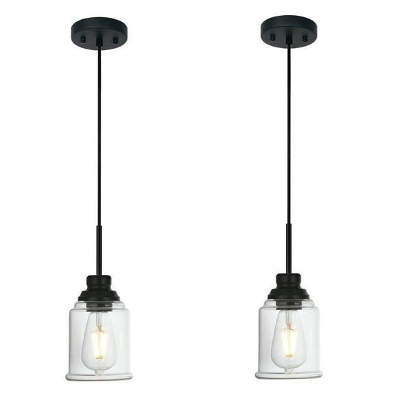 Melucee Pendant Lighting, 2-pack Modern Pendant Light with Clear Glass, Ceiling Light Pedant for Bedroom