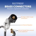 thumbnail image 2 of Flame King 2-FT Y-Splitter Propane Regulator Double Hose Outlet Fits QCC/Type1 Connections, 2 of 8