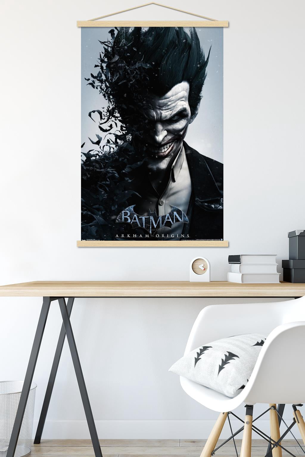 DC Comics Video Game - Arkham Origins - Portrait Wall Poster with Wooden Magnetic Frame, 22.375" x 34"
