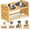 Medium/Small sized dogs, variant on Elevated Dog Bowls, Adjustable Raised Dog Bowl Stand for Medium and Small Dog, 11" High Bamboo Pet Food Feeder with 2 Stainless Steel Dishes（4 Heights）