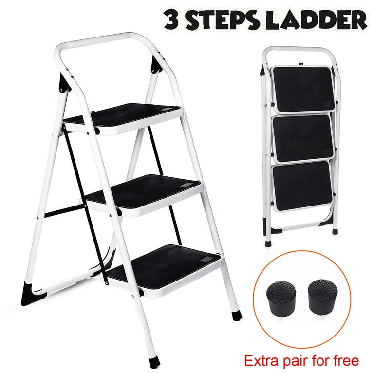 3 step safety ladder with handrail outlet