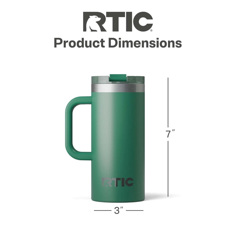 RTIC 16 oz Ceramic Lined Insulated Road Trip Travel Mug, Leak