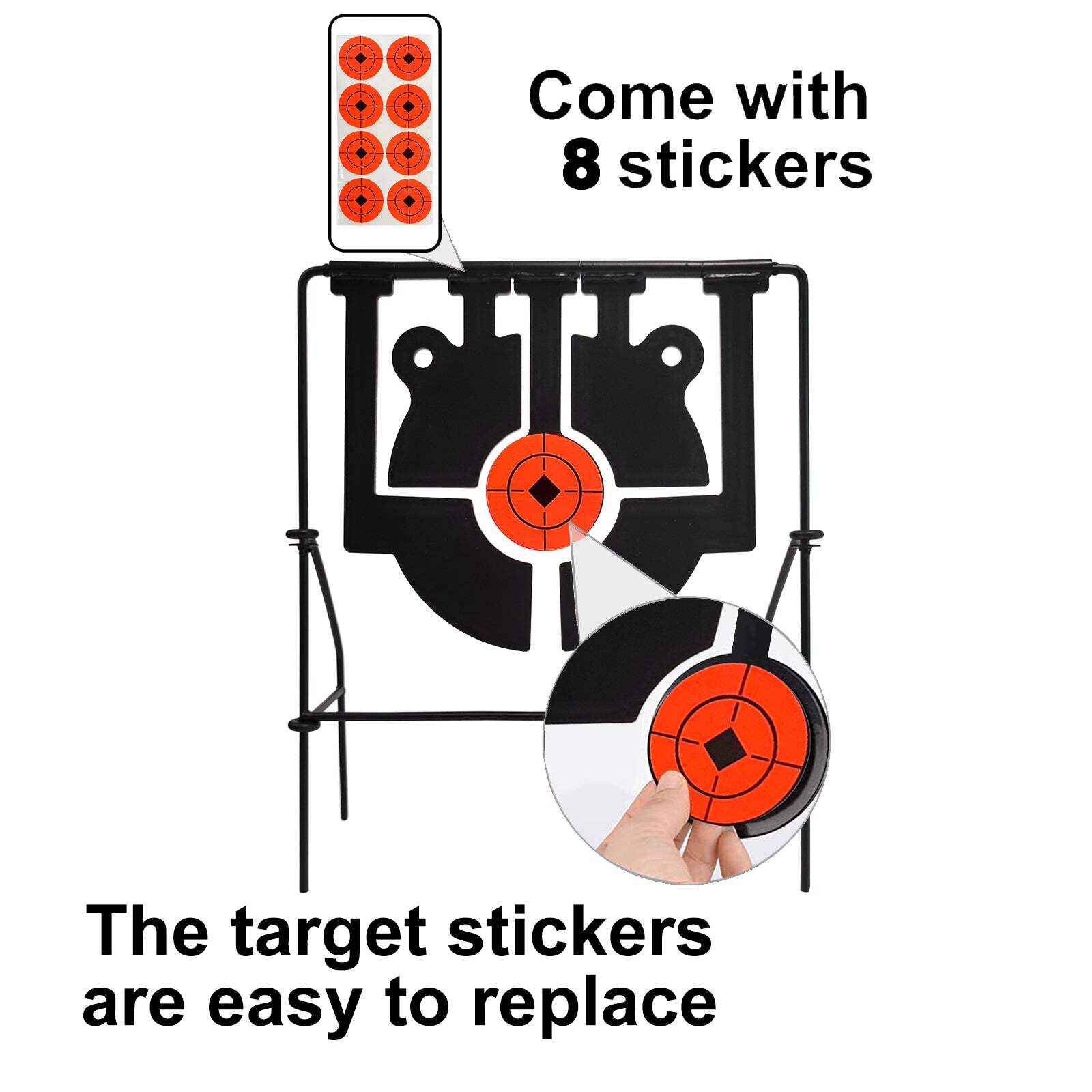 ATFLBOX 5 in 1 Rimfire Resetting Target, Heavy Metal Spinning Airgun Rifles and Handguns Shooting Target for Outdoor and Backyard, Rated for .22 .25 .30 Caliber