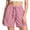 v#5Pink18, variant on Rggeeun Women'S Shorts Solid Color Elastic Waist Front Seam Wide Leg Relaxed Fit Pleated With Adjustable Tie & Side Pockets For Splash Fun Bottoms,White,L