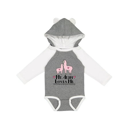 

Inktastic Llama Aunt Loves Me Girls Gift Baby Girl Long Sleeve Bodysuit