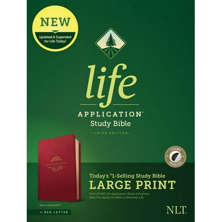 NLT Life Application Study Bible, Third Edition, Large Print (Red Letter, Leatherlike, Berry, Indexed) (Other)(Large Print)
