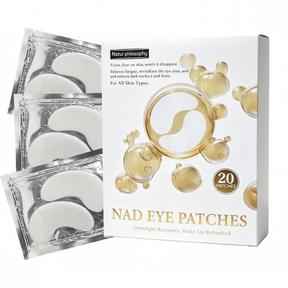 Naturolosophy NAD Eye Patches, 20 Pairs (40 Patches) Hydrogel Under Eye Masks with Niacinamide and Collagen