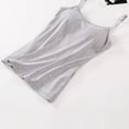 thumbnail image 4 of GlTpooo Women's Cami With Built-In Shelf Bra Plus Stretch with Adjustable Spaghetti Straps Basic Undershirt Layer Tank Top Gray XL, 4 of 4