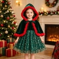 thumbnail image 2 of Splozh Fall Dress Toddler Fashion Girls Christmas Comfortable Breathable Party Mesh Dress Set,Green,12-18 Months, 2 of 5
