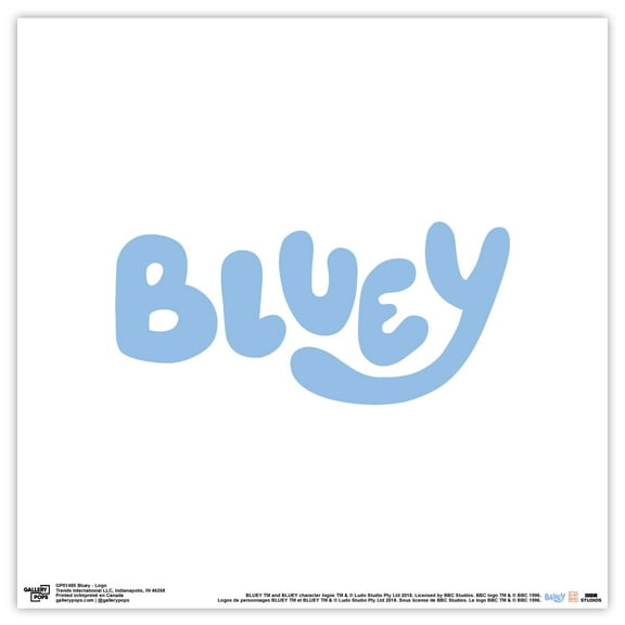 Gallery Pops Bluey - Logo Wall Art, Unframed Version, 12" x 12"