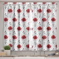 thumbnail image 2 of Ambesonne Tattoo Valance & Curtain, Red Poppy Geometrical, 55"x24", Multicolor, 2 of 6