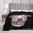 thumbnail image 2 of Manta de forro polar con diseño de Pitbull para cama, sofá, mantas suaves y cálidas de felpa para el hogar, camping, viajes, 60 x 50 pulgadas, 2 of 5
