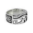 thumbnail image 3 of Egyptian Eye of Horus Ankh Cross Sterling Silver Ring, 3 of 8