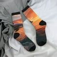 thumbnail image 5 of Xecao Sunset Dancing Dolphin B Pattern Sport Socks for Women and Men Crew Socks Sporty Calf Socks Casual Socks, 5 of 6