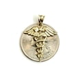 thumbnail image 3 of New 10k yellow solid Gold caduceus medical sign Pendant charm fine jewelry 1.1g, 3 of 12